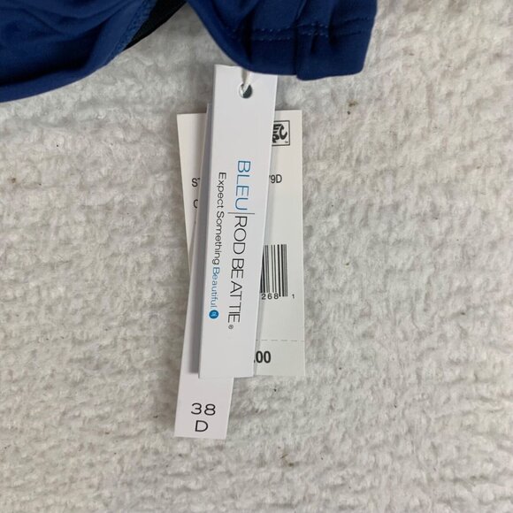 Bleu Rod Beattie Women's 38D Navy Underwire Shirred Bandeau Bikini Top NWT 9936 - Picture 2 of 7